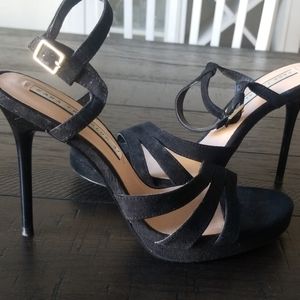 Zara Trafaluc Black Suede heels